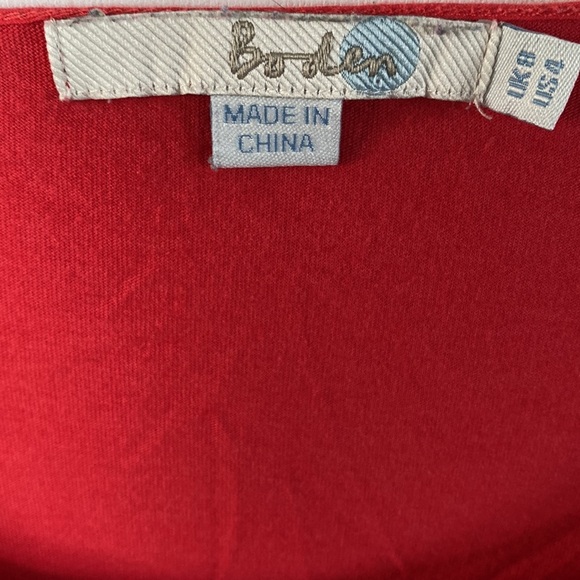 Boden Red 3/4 Sleeve Blouse, Size 4 - Picture 3 of 6
